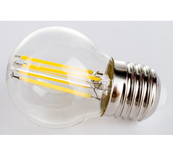 Светодиодная лампа General Lighting Systems Филамент прозрачный E27 10Вт 230В 790Лм 4500К Нейтральный белый свет Шар GLDEN-G45S-10-230-E27-4500 649910