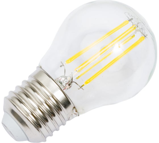 Светодиодная лампа General Lighting Systems Филамент прозрачный E27 12Вт 230В 930Лм 4500К Нейтральный белый свет Шар GLDEN-G45S-12-230-E27-4500 650001