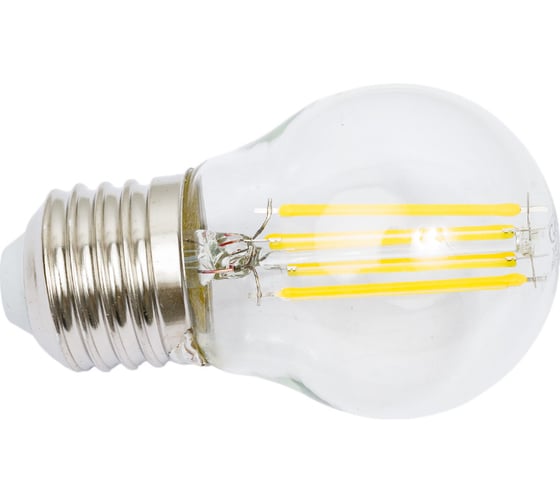 Светодиодная лампа General Lighting Systems Филамент прозрачный E27 12Вт 230В 930Лм 4500К Нейтральный белый свет Шар GLDEN-G45S-12-230-E27-4500 650001