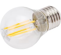 Светодиодная лампа General Lighting Systems Филамент прозрачный E27 10Вт 230В 770Лм 2700К Теплый белый свет Шар GLDEN-G45S-10-230-E27-2700 649909