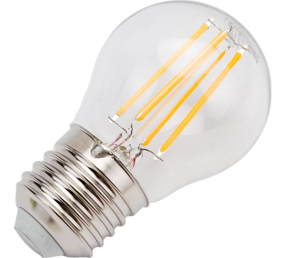 Светодиодная лампа General Lighting Systems Филамент прозрачный E27 10Вт 230В 770Лм 2700К Теплый белый свет Шар GLDEN-G45S-10-230-E27-2700 649909