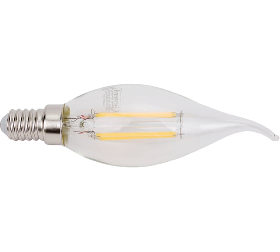 Светодиодная лампа General Lighting Systems Филамент прозрачный E14 8Вт 610Лм 2700К Теплый белый свет Свеча на ветру GLDEN-CWS-8-230-E14-2700 649986