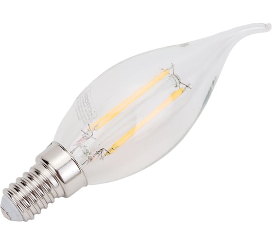 Светодиодная лампа General Lighting Systems Филамент прозрачный E14 8Вт 610Лм 2700К Теплый белый свет Свеча на ветру GLDEN-CWS-8-230-E14-2700 649986
