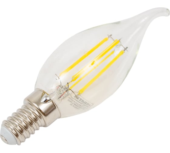 Светодиодная лампа General Lighting Systems Филамент прозрачный E14 8Вт 630Лм 4500К Нейтральный белый Свеча на ветру GLDEN-CWS-8-230-E14-4500 649987