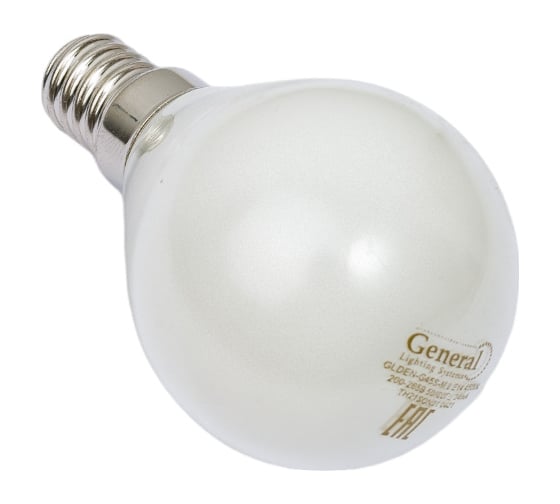 Светодиодная лампа General Lighting Systems Филамент матовый E14 8Вт 230В 560Лм 4500К Нейтральный белый свет Шар GLDEN-G45S-M-8-230-E14-4500 649999