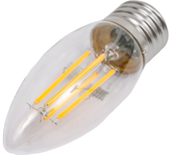 Светодиодная лампа General Lighting Systems Филамент прозрачный E27 8Вт 230В 610Лм 2700К Теплый белый свет Свеча GLDEN-CS-8-230-E27-2700 649974