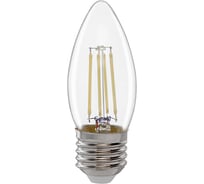 Светодиодная лампа General Lighting Systems Филамент прозрачный E27 8Вт 230В 660Лм 6500К Холодный белый свет Свеча GLDEN-CS-8-230-E27-6500 649976
