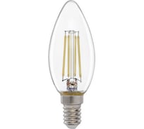 Светодиодная лампа General Lighting Systems Филамент прозрачный E14 7Вт 230В 530Лм 6500К Холодный белый свет Свеча GLDEN-CS-7-230-E14-6500 649700