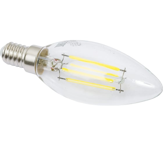 Светодиодная лампа General Lighting Systems Филамент прозрачный E14 7Вт 230В 530Лм 6500К Холодный белый свет Свеча GLDEN-CS-7-230-E14-6500 649700