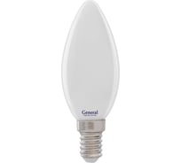 Светодиодная лампа General Lighting Systems Филамент матовый E14 8Вт 230В 580Лм 6500К Холодный белый свет Свеча GLDEN-CS-M-8-230-E14-6500 649994