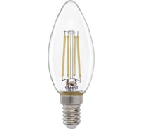 Светодиодная лампа General Lighting Systems Филамент прозрачный E14 8Вт 230В 660Лм 6500К Холодный белый свет Свеча GLDEN-CS-8-230-E14-6500 649973