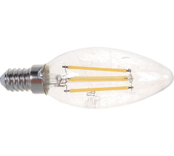 Светодиодная лампа General Lighting Systems Филамент прозрачный E14 8Вт 230В 630Лм 4500К Нейтральный белый свет Свеча GLDEN-CS-8-230-E14-4500 649972