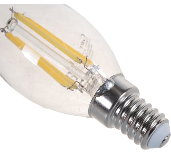 Светодиодная лампа General Lighting Systems Филамент прозрачный E14 8Вт 230В 630Лм 4500К Нейтральный белый свет Свеча GLDEN-CS-8-230-E14-4500 649972