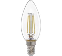 Светодиодная лампа General Lighting Systems Филамент прозрачный E14 12Вт 230В 930Лм 4500К Нейтральный белый свет Свеча GLDEN-CS-12-230-E14-4500 650009