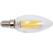 Светодиодная лампа General Lighting Systems Филамент прозрачный E14 8Вт 230В 610Лм 2700К Теплый белый свет Свеча GLDEN-CS-8-230-E14-2700 649971