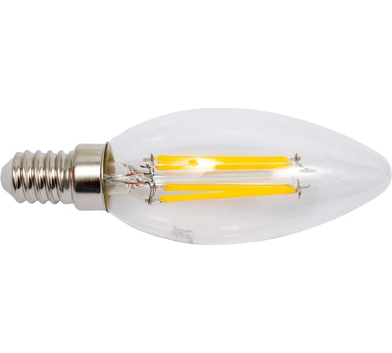 Светодиодная лампа General Lighting Systems Филамент прозрачный E14 8Вт 230В 610Лм 2700К Теплый белый свет Свеча GLDEN-CS-8-230-E14-2700 649971