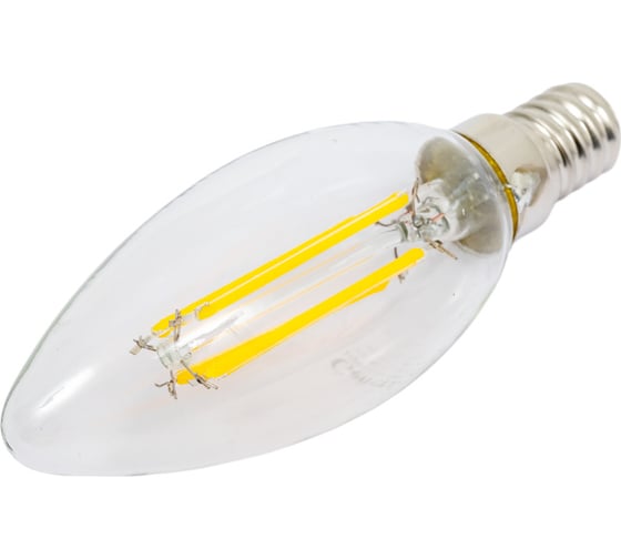 Светодиодная лампа General Lighting Systems Филамент прозрачный E14 8Вт 230В 610Лм 2700К Теплый белый свет Свеча GLDEN-CS-8-230-E14-2700 649971