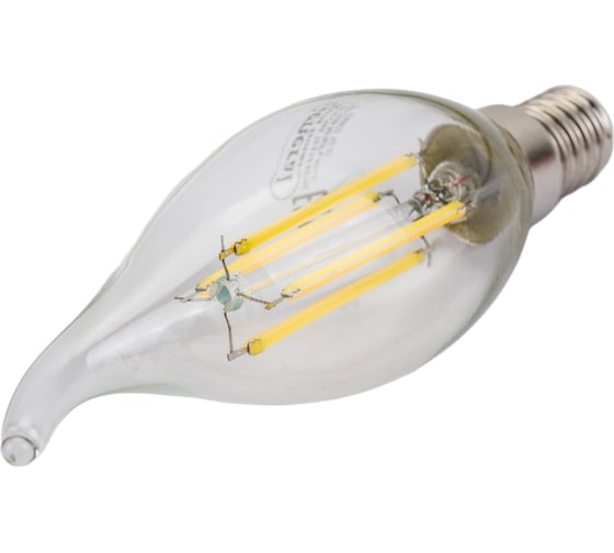 Светодиодная лампа General Lighting Systems Филамент прозрачный E14 10Вт 790Лм 4500К Нейтральный белый Свеча на ветру GLDEN-CWS-10-230-E14-4500 649919
