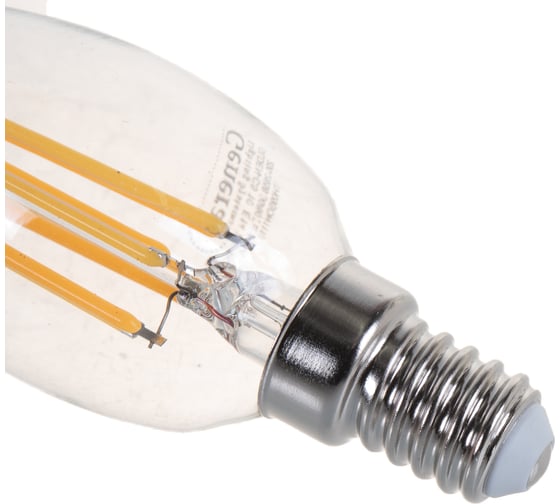 Светодиодная лампа General Lighting Systems Филамент прозрачный E14 10Вт 230В 770Лм 2700К Теплый белый свет Свеча GLDEN-CS-10-230-E14-2700 649906