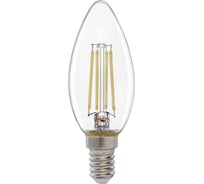 Светодиодная лампа General Lighting Systems Филамент прозрачный E14 10Вт 230В 810Лм 6500К Холодный белый свет Свеча GLDEN-CS-10-230-E14-6500 649908