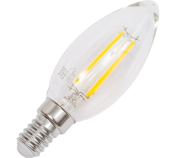Светодиодная лампа General Lighting Systems Филамент прозрачный E14 10Вт 230В 790Лм 4500К Нейтральный белый свет Свеча GLDEN-CS-10-230-E14-4500 649907