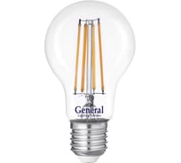 Светодиодная лампа General Lighting Systems Филамент прозрачный E27 17Вт 1510Лм 4500К Нейтральный белый свет Груша GLDEN-A60S-17-230-E27-4500 660320