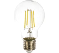 Светодиодная лампа General Lighting Systems Филамент прозрачный E27 10Вт 230В 960Лм 6500К Холодный белый свет Груша GLDEN-A60S-10-230-E27-6500 649300