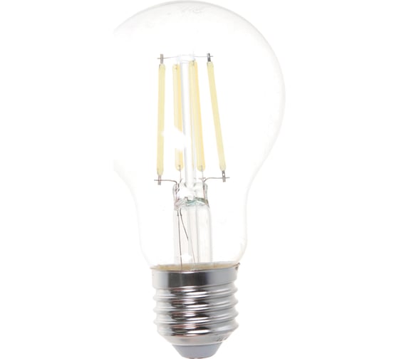Светодиодная лампа General Lighting Systems Филамент прозрачный E27 10Вт 230В 960Лм 6500К Холодный белый свет Груша GLDEN-A60S-10-230-E27-6500 649300