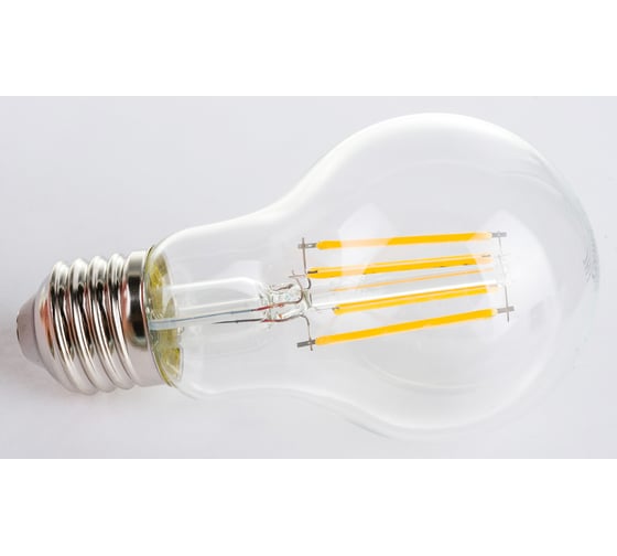 Светодиодная лампа General Lighting Systems Филамент прозрачный E27 10Вт 230В 870Лм 2700К Теплый белый свет Груша GLDEN-A60S-10-230-E27-2700 631700
