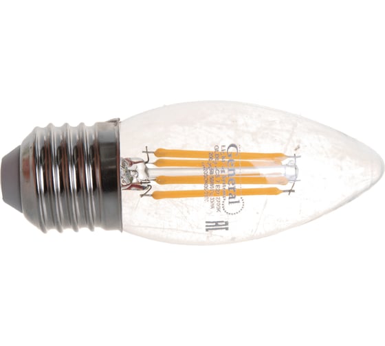 Светодиодная лампа General Lighting Systems Филамент прозрачный E27 7Вт 230В 490Лм 2700К Теплый белый свет Свеча GLDEN-CS-7-230-E27-2700 646700