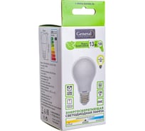 Светодиодная лампа General Lighting Systems Филамент матовый E27 13Вт 1050Лм 4500К Нейтральный белый свет Груша GLDEN-A60S-M-13-230-E27-4500 649939