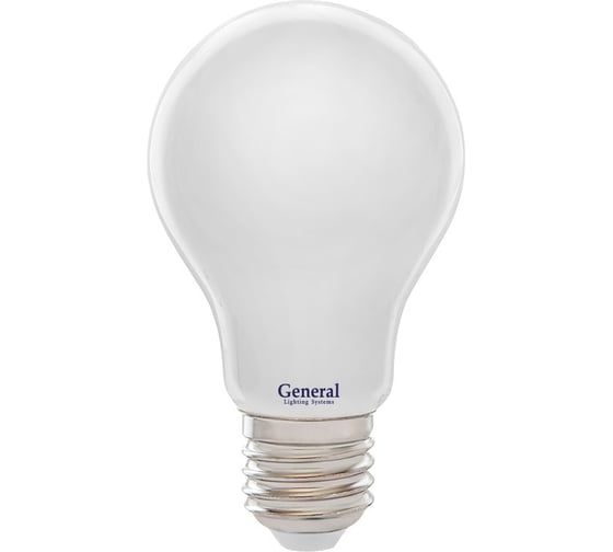 Светодиодная лампа General Lighting Systems Филамент матовый E27 10Вт 230В 860Лм 6500К Холодный белый свет Груша GLDEN-A60S-M-10-230-E27-6500 649937 1