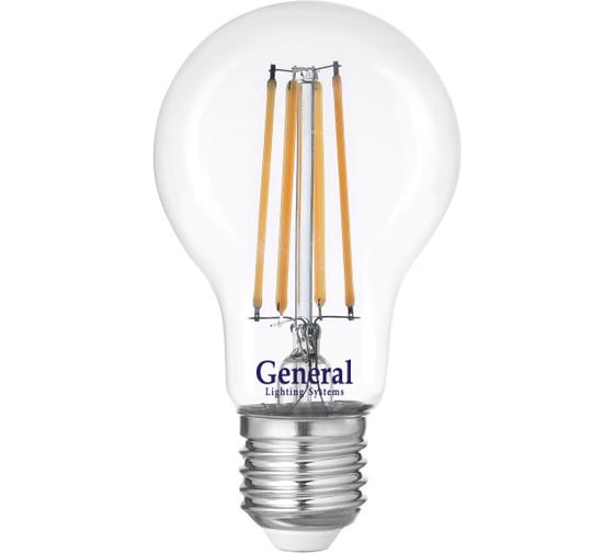Светодиодная лампа General Lighting Systems Филамент прозрачный E27 15Вт 230В 1300Лм 2700К Теплый белый свет Груша GLDEN-A60S-15-230-E27-2700 660316