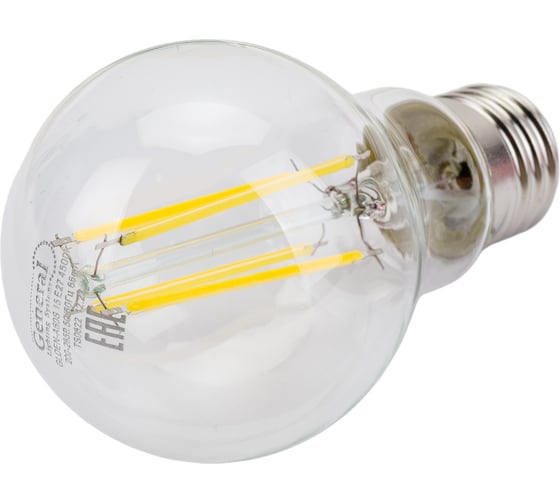 Светодиодная лампа General Lighting Systems Филамент прозрачный E27 15Вт 1330Лм 4500К Нейтральный белый свет Груша GLDEN-A60S-15-230-E27-4500 660317