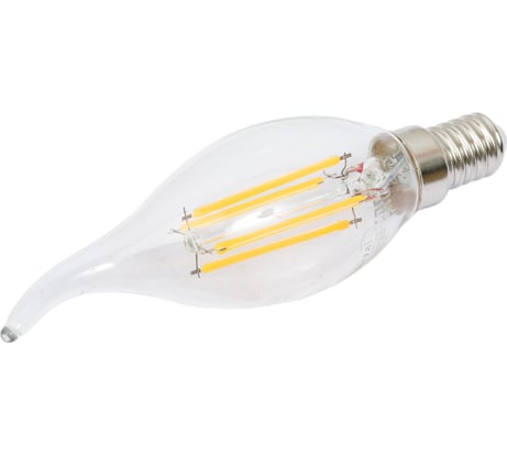 Светодиодная лампа General Lighting Systems Филамент прозрачный E14 12Вт 910Лм 2700К Теплый белый свет Свеча на ветру GLDEN-CWS-12-230-E14-2700 660327