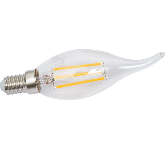 Светодиодная лампа General Lighting Systems Филамент прозрачный E14 12Вт 910Лм 2700К Теплый белый свет Свеча на ветру GLDEN-CWS-12-230-E14-2700 660327