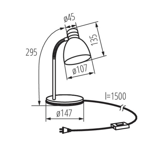 Настольная лампа KANLUX ZARA HR-40-BL 7562