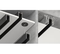Шинопровод 2x-контактный Luminotti черный, 220V, токопровод с чернением. Система SLIMLINE. Тип магнитный, 3м L.200.3M.BK.3