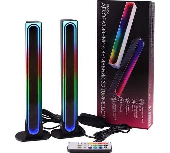 Декоративный светильник ROCKETSOCKET 3D Tunnel Light с пультом ДУ, 5.0Вт, RGBIC цвета, 15 режимов черный RS-200C