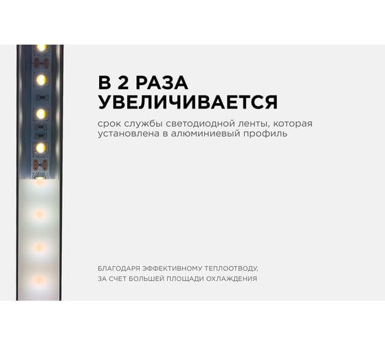 Алюминиевый П-образный профиль APEYRON для светодиодной ленты, черный 08-10-Ч