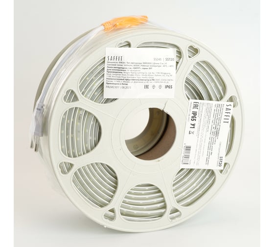Светодиодная лента SAFFIT SST20 60SMD(2835)/м 6Вт/м 220V 50м, 6500K, IP6 55245
