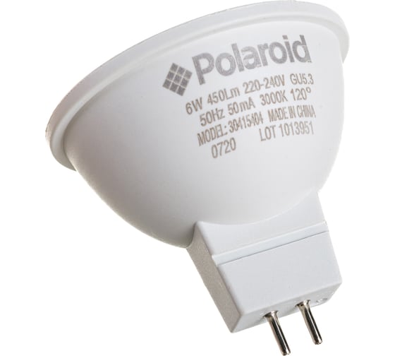 Светодиодная лампа Polaroid 220V MR16 6W 3000K GU5.3 450lm PL-MR1663