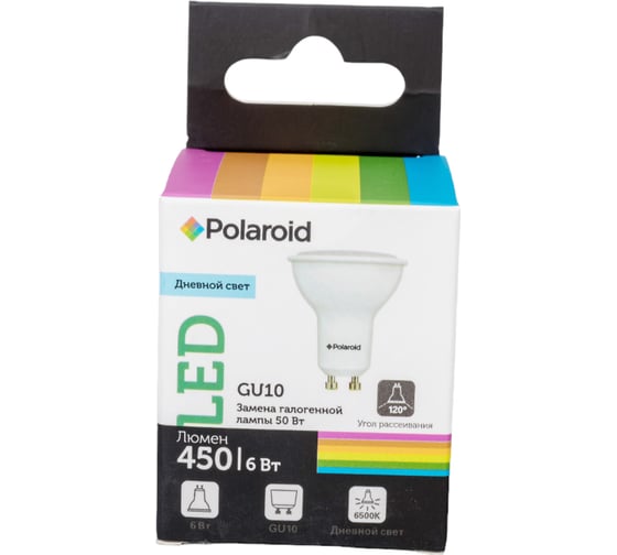 Светодиодная лампа Polaroid 220V GU10 6W 6500K GU10 450lm PL-GU1066