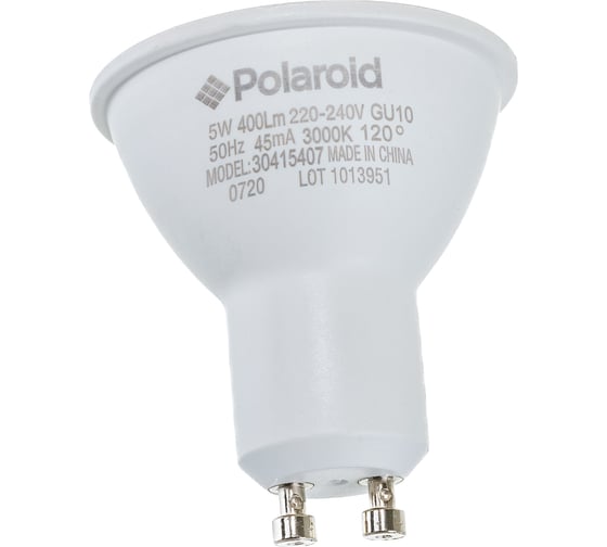 Светодиодная лампа Polaroid 220V GU10 5W 3000K GU10 400lm PL-GU10503