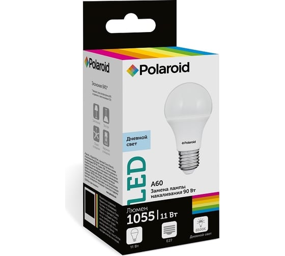 Светодиодная лампа Polaroid 220V A60 11W 6500K E27 1055lm PL-A60110276