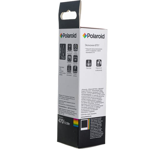 Светодиодная лампа Polaroid 220V C37S 5,5W 4000K E14 470lm PL-C37S55144