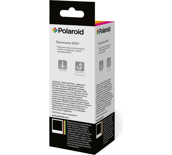Светодиодная лампа Polaroid 220V C37 FIL 6W 3000K E14 806lm PL-C37F6143