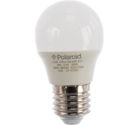 Светодиодная лампа Polaroid 220V G45 5,5W 4000K E27 470lm PL-G4555274