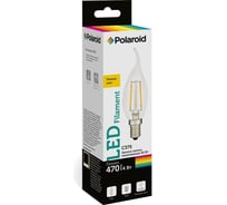 Светодиодная лампа Polaroid 220V C37S FIL 4W 3000K E14 470lm PL-C37SF4143