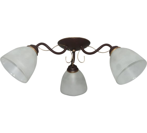 Светильник ЭЛЕТЕХ Волна, 131, коричневый муар, золото, Плафон, 04880, НПБ, 01-3х60-167, Е27, ИУ 1005404150 1